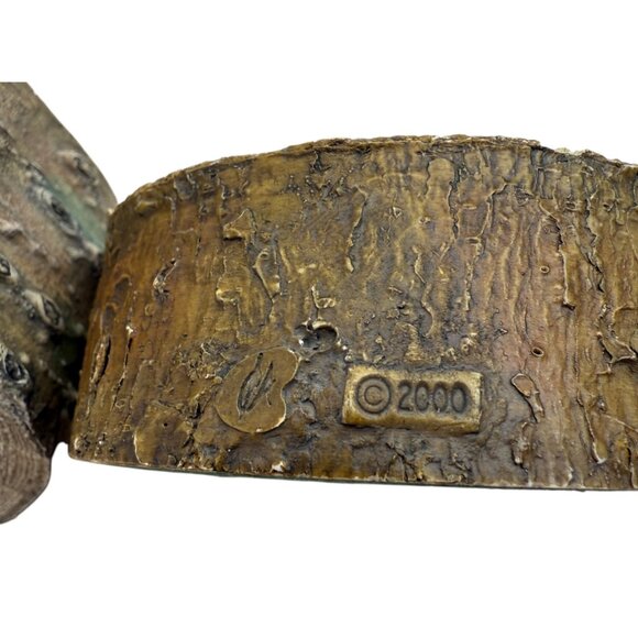 Vtg Wildlife Figurine Display Prop Barley Bear Grizzly Log Ceramic Cabin Rustic - Picture 5 of 11